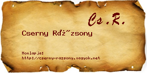 Cserny Rázsony névjegykártya